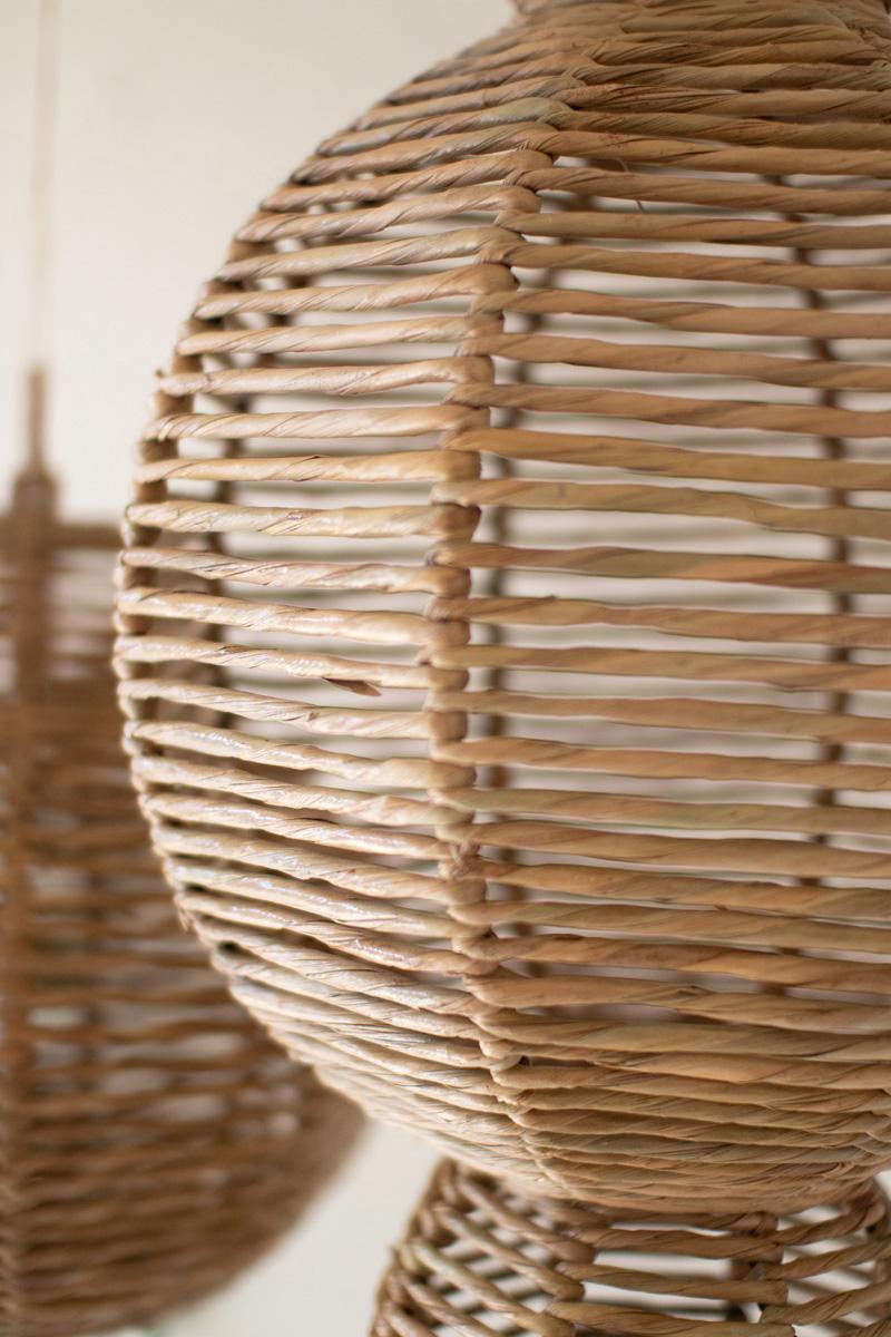 Large Woven Seagrass And Iron Ornaments