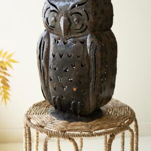 Recycled Metal Recycled Iron, Rustic Iron Owl Luminary