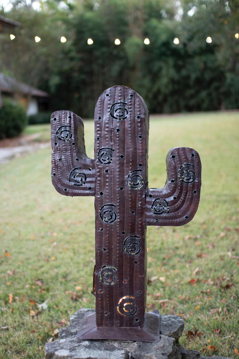 Recycled Metal Recycled Iron, Iron Cactus Luminary