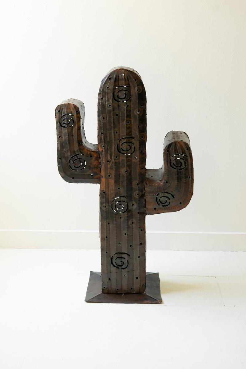Recycled Metal Recycled Iron, Iron Cactus Luminary