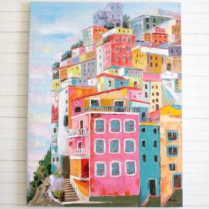 Acrylic Colorful Houses Painting