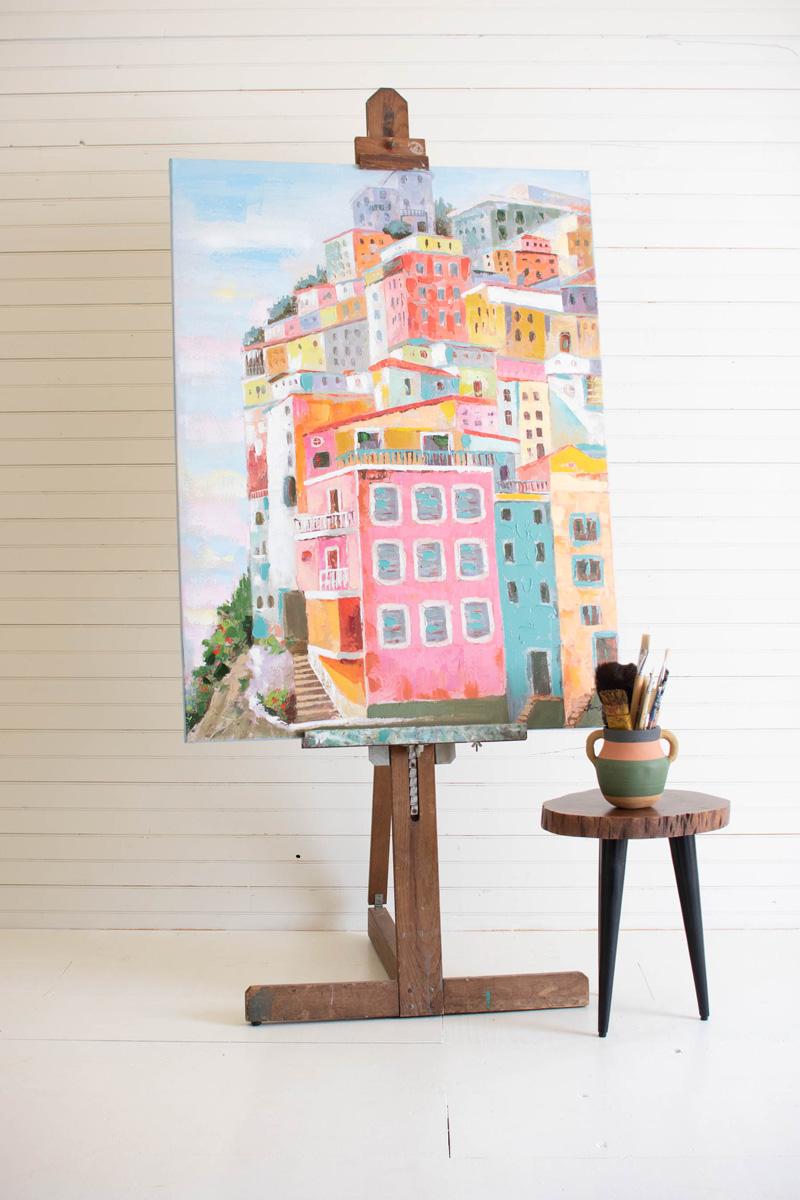 Acrylic Colorful Houses Painting