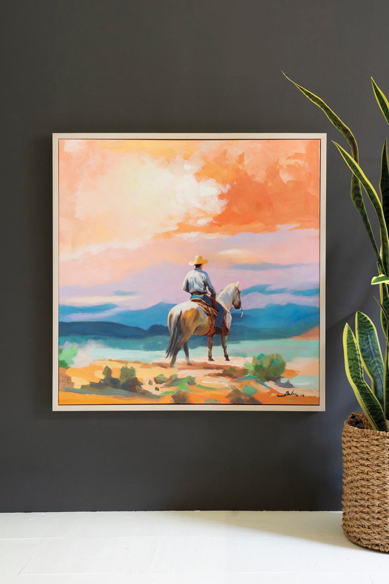 Framed Acrylic Painting – Cowboy