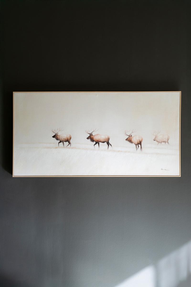 Framed Acrylic Painting – Elk