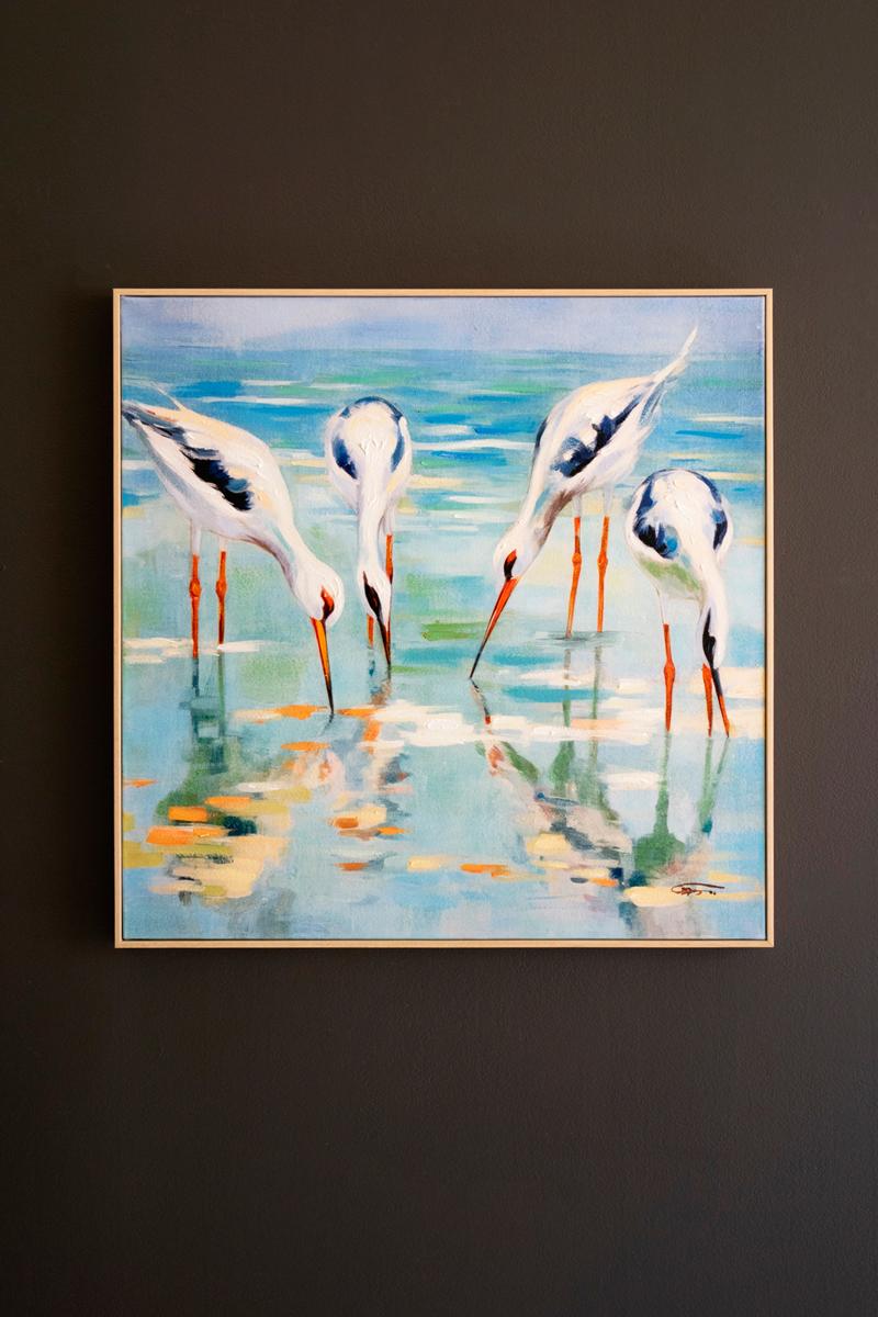 Framed Acrylic Painting – Shore Birds