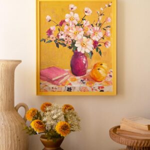 Yellow Framed Still Life Painting