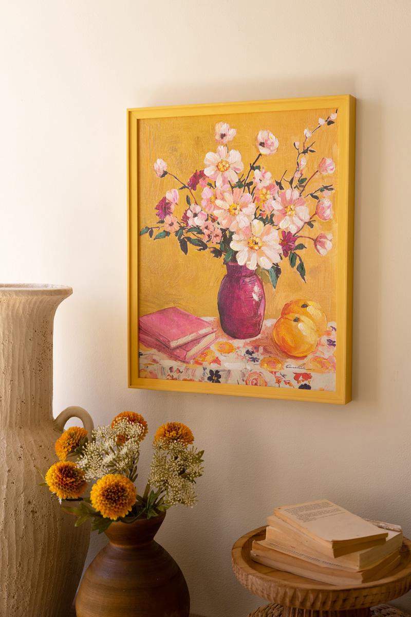 Yellow Framed Still Life Painting