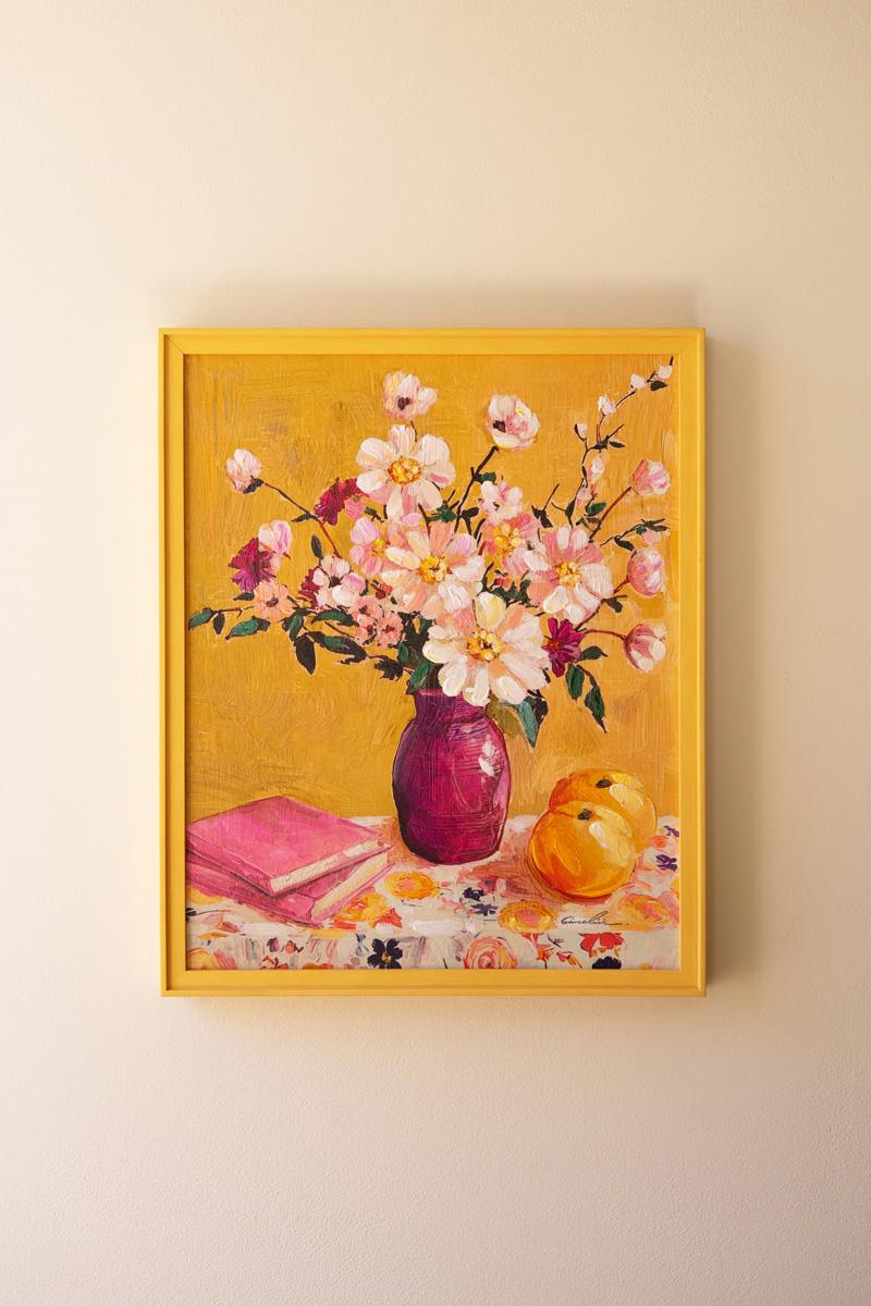 Yellow Framed Still Life Painting
