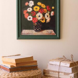 Green Framed Still Life Painting