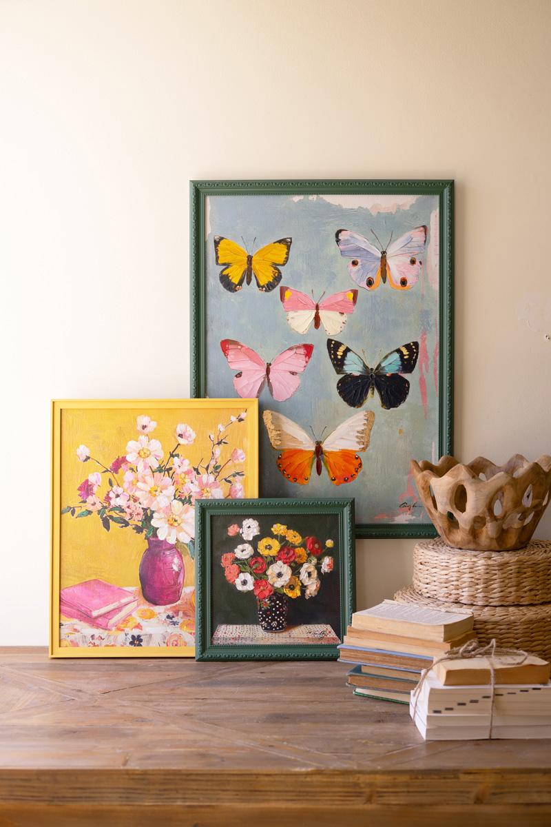 Green Framed Still Life Painting