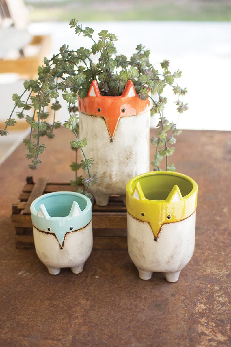 Ceramic Fox Planters