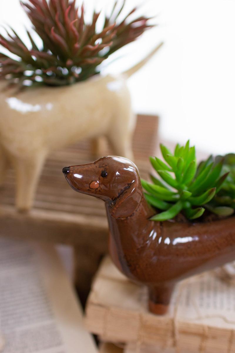 Ceramic Dog Planters
