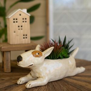 Box of 2 — Ceramic Bull Terrier Planter
