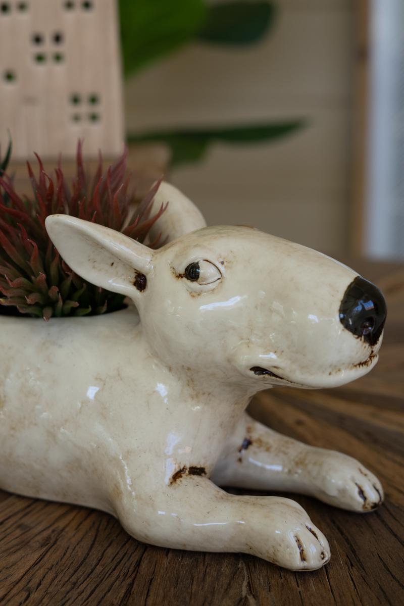 Box of 2 — Ceramic Bull Terrier Planter