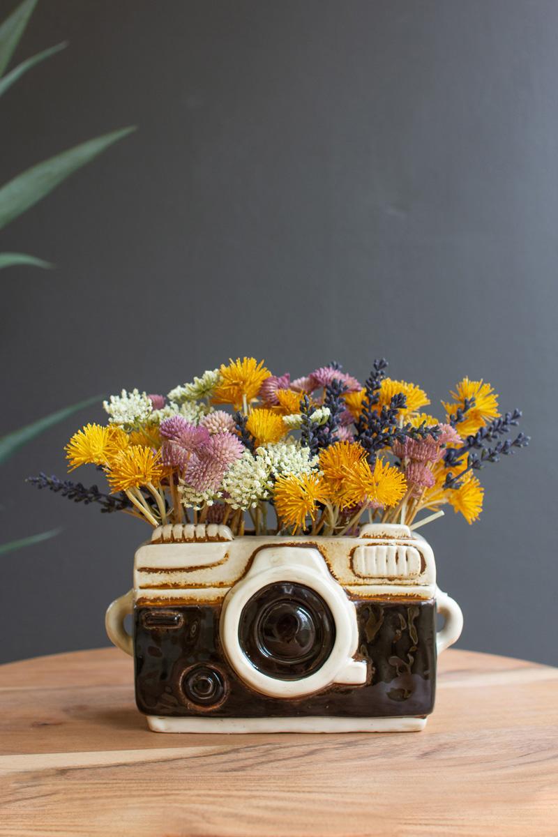 Box of 2 — Ceramic Camera Planter