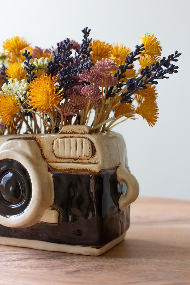 Box of 2 — Ceramic Camera Planter