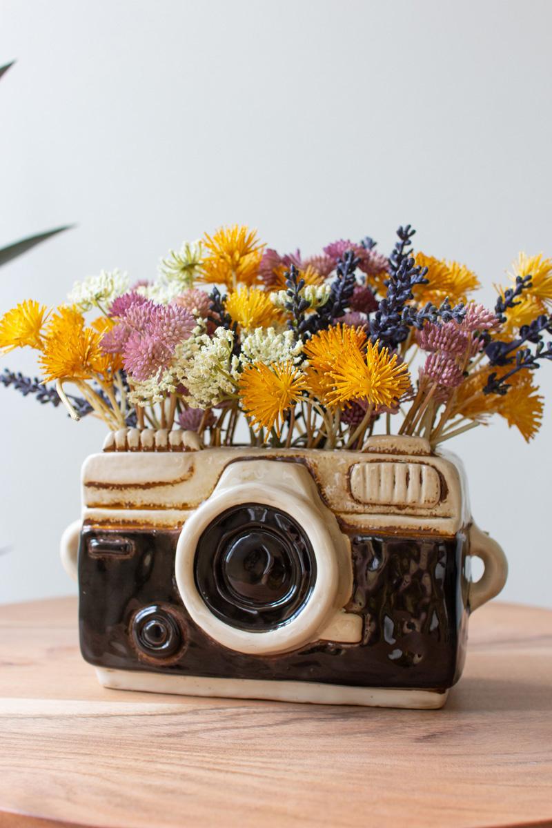 Box of 2 — Ceramic Camera Planter
