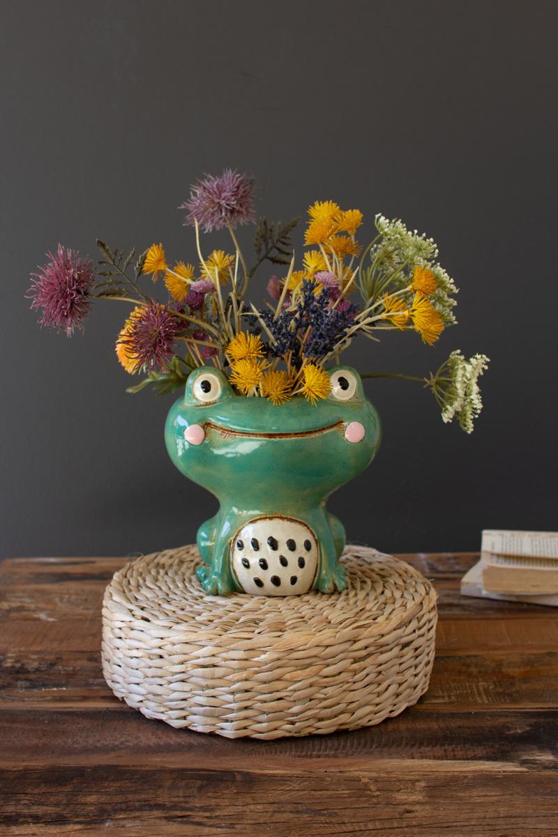 Box of 2 — Ceramic Quirky Frog Planter