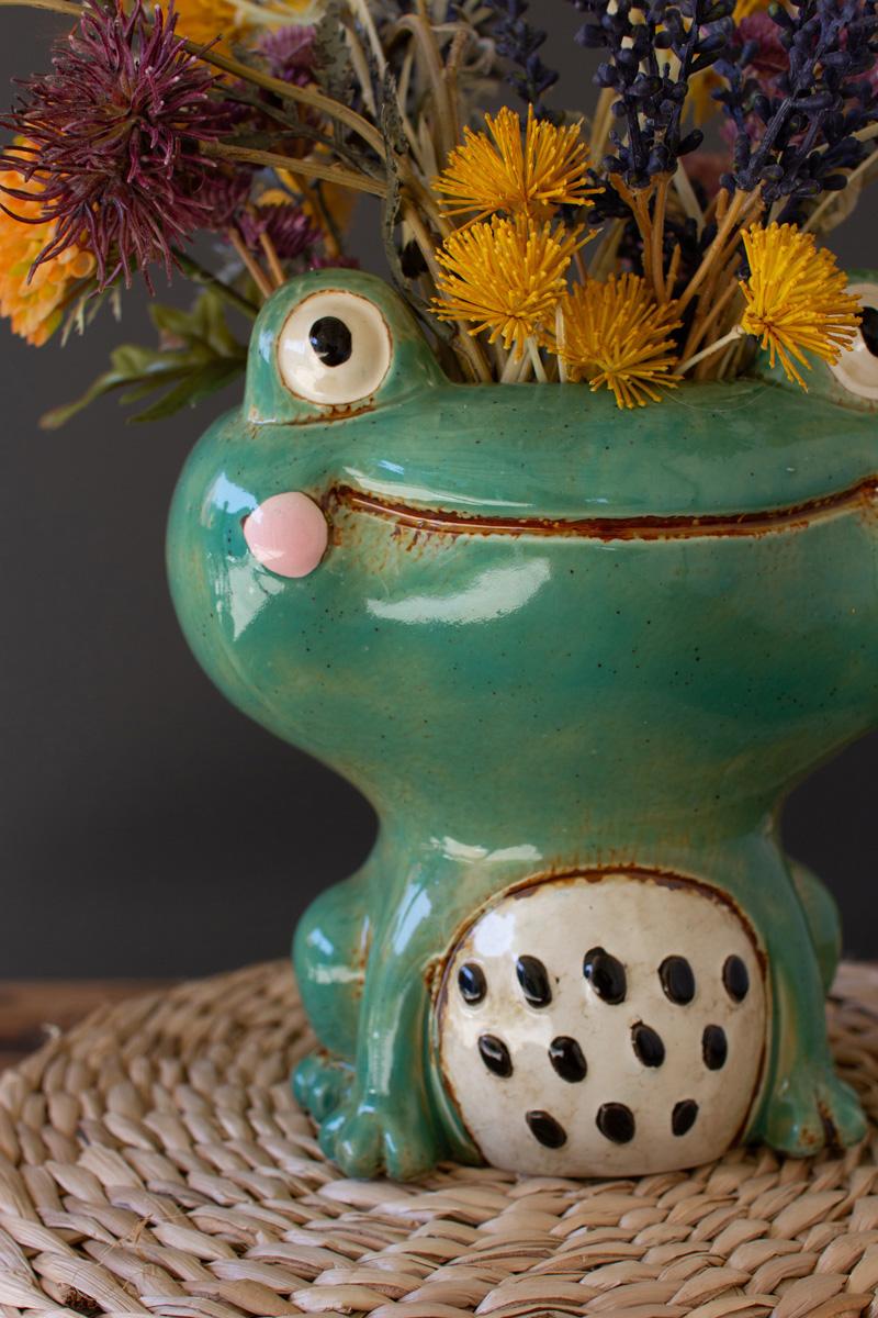 Box of 2 — Ceramic Quirky Frog Planter