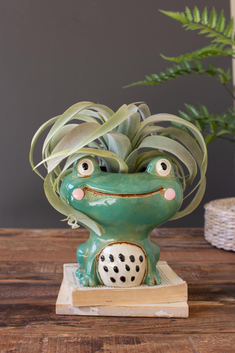 Box of 2 — Ceramic Quirky Frog Planter
