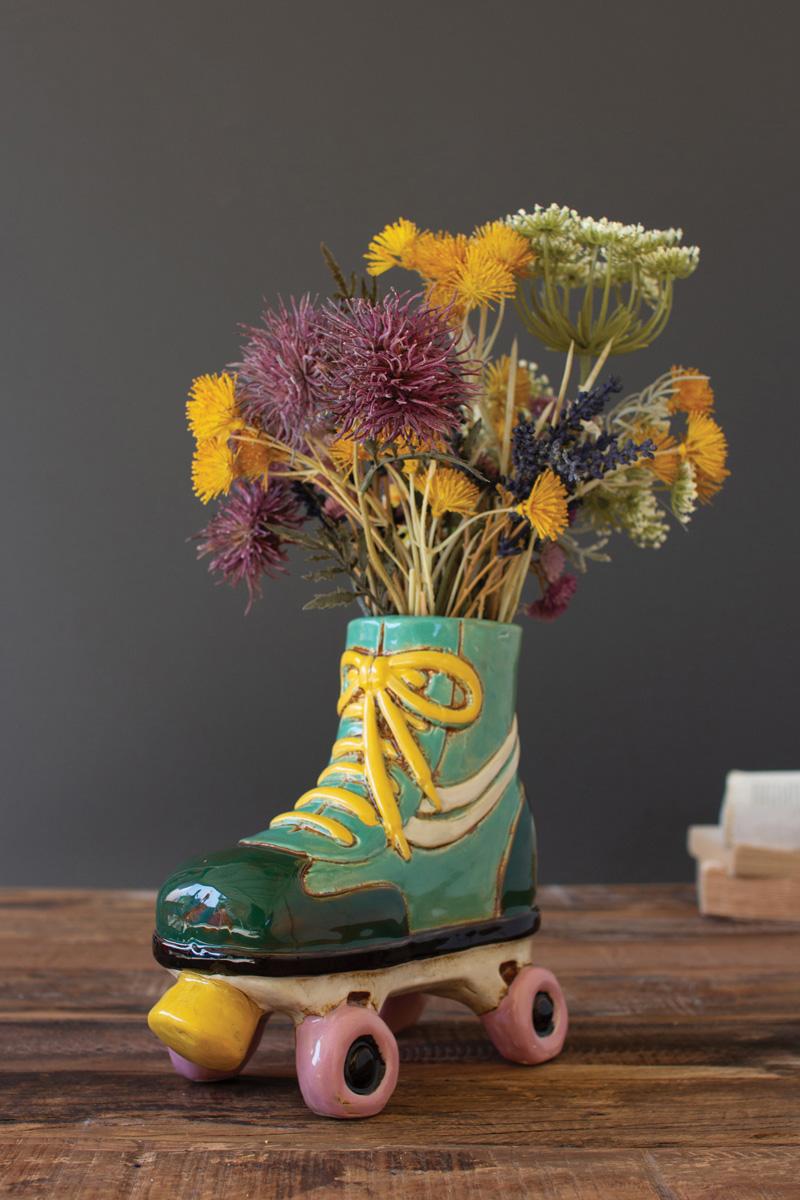 Box of 2 — Ceramic Roller Skate Planter