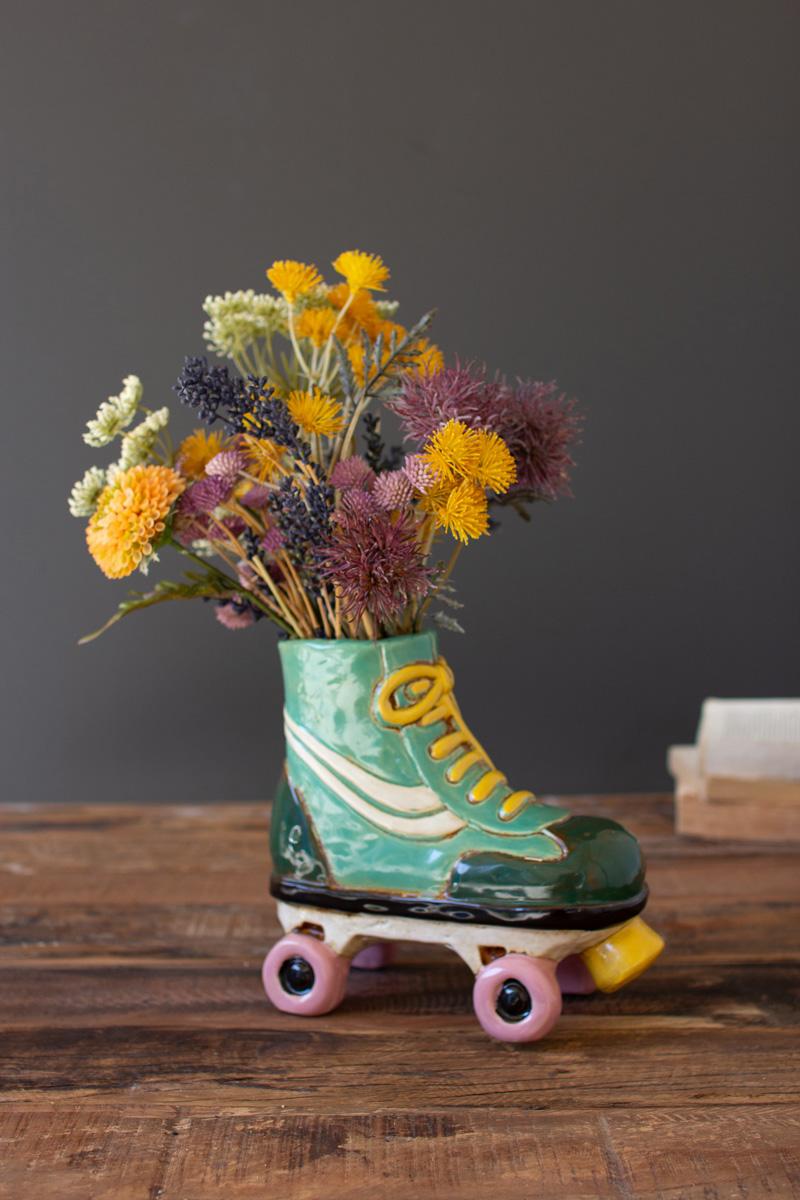 Box of 2 — Ceramic Roller Skate Planter