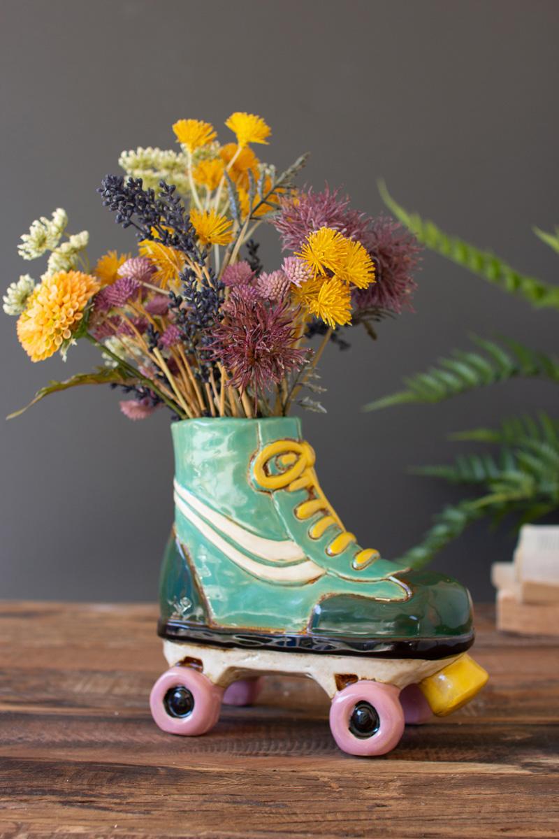 Box of 2 — Ceramic Roller Skate Planter