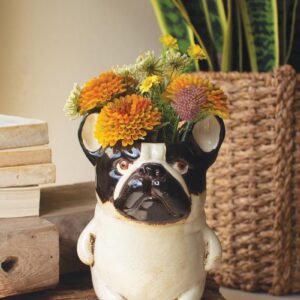 Box of 2 — Ceramic French Bulldog Planter