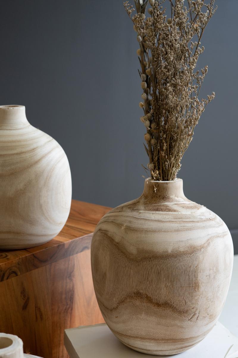 Carved Wooden Bulb Vases – One Each Design