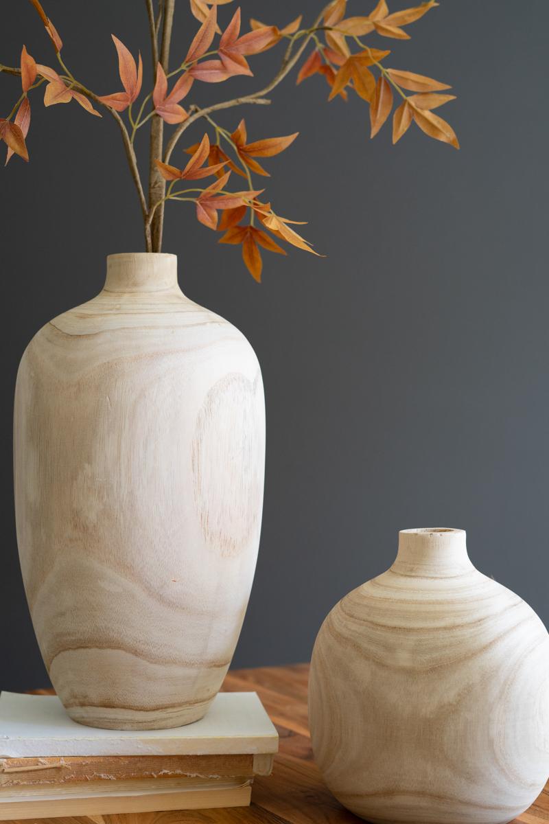Carved Wooden Bulb Vases – One Each Design
