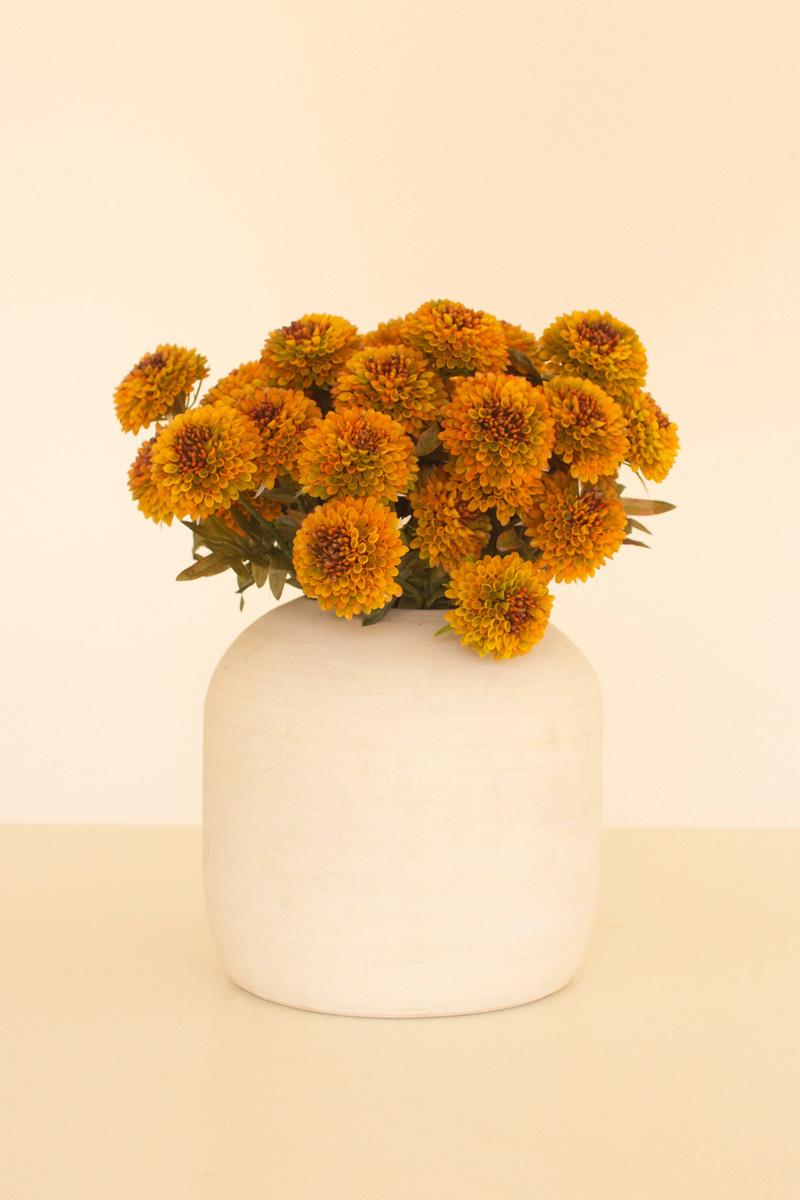 Bundle Of Seven Artificial Dalhias – Mustard, Yellow