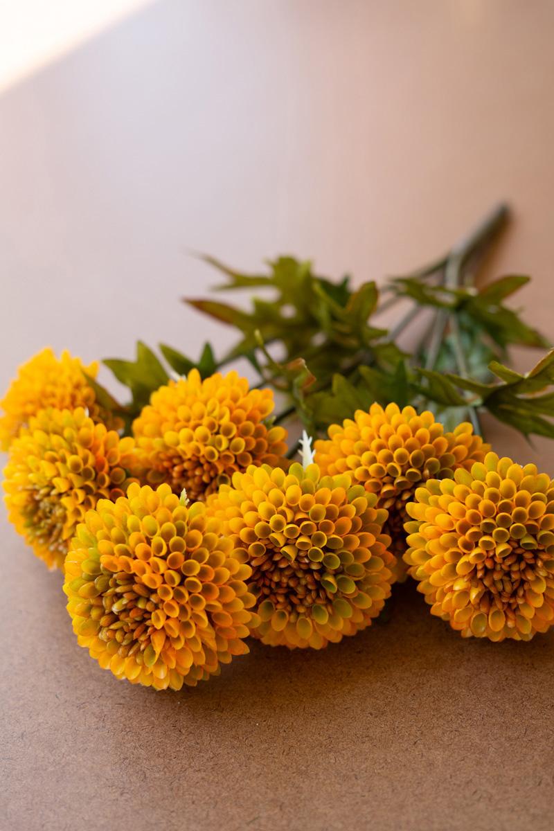 Bundle Of Seven Artificial Dalhias – Mustard, Yellow