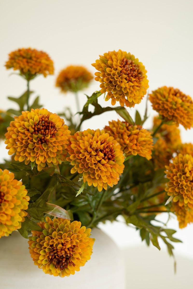 Bundle Of Seven Artificial Dalhias – Mustard, Yellow