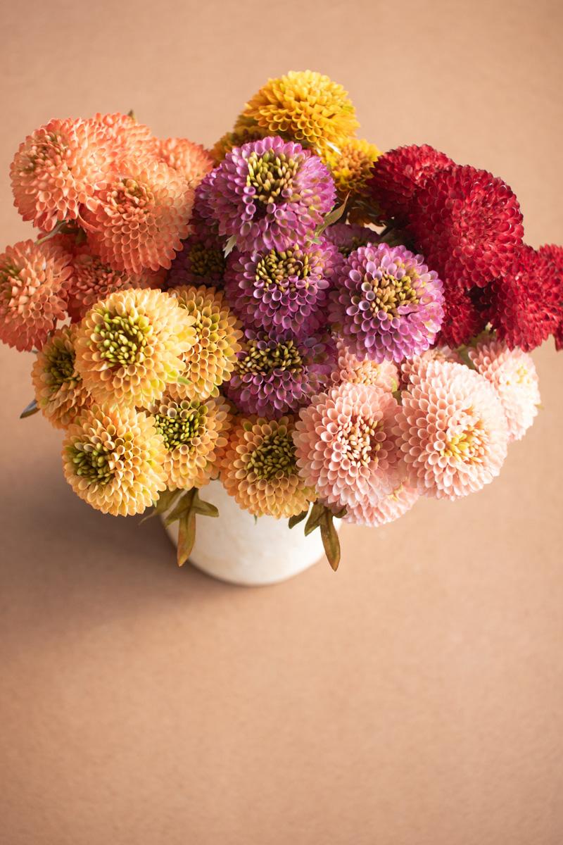 Bundle Of Seven Artificial Dalhias – Orange