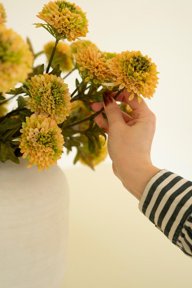 Bundle Of Seven Artificial Dalhias – Yellow