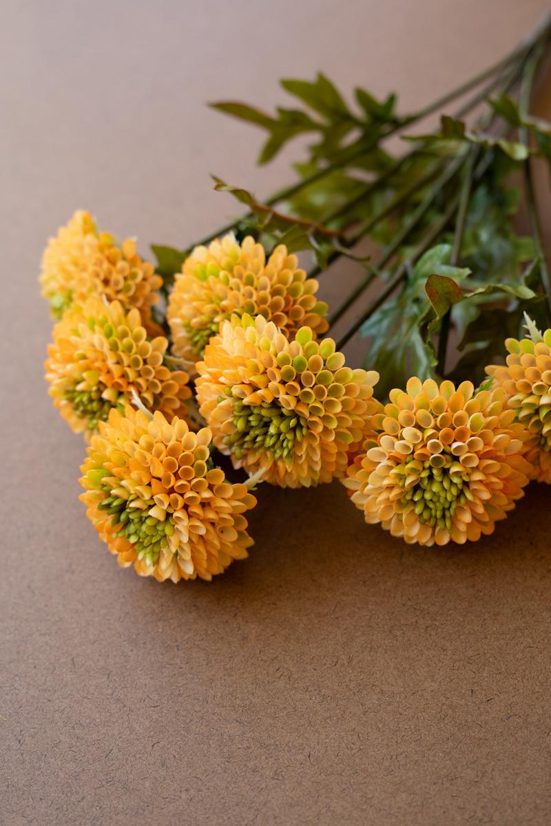 Bundle Of Seven Artificial Dalhias – Yellow