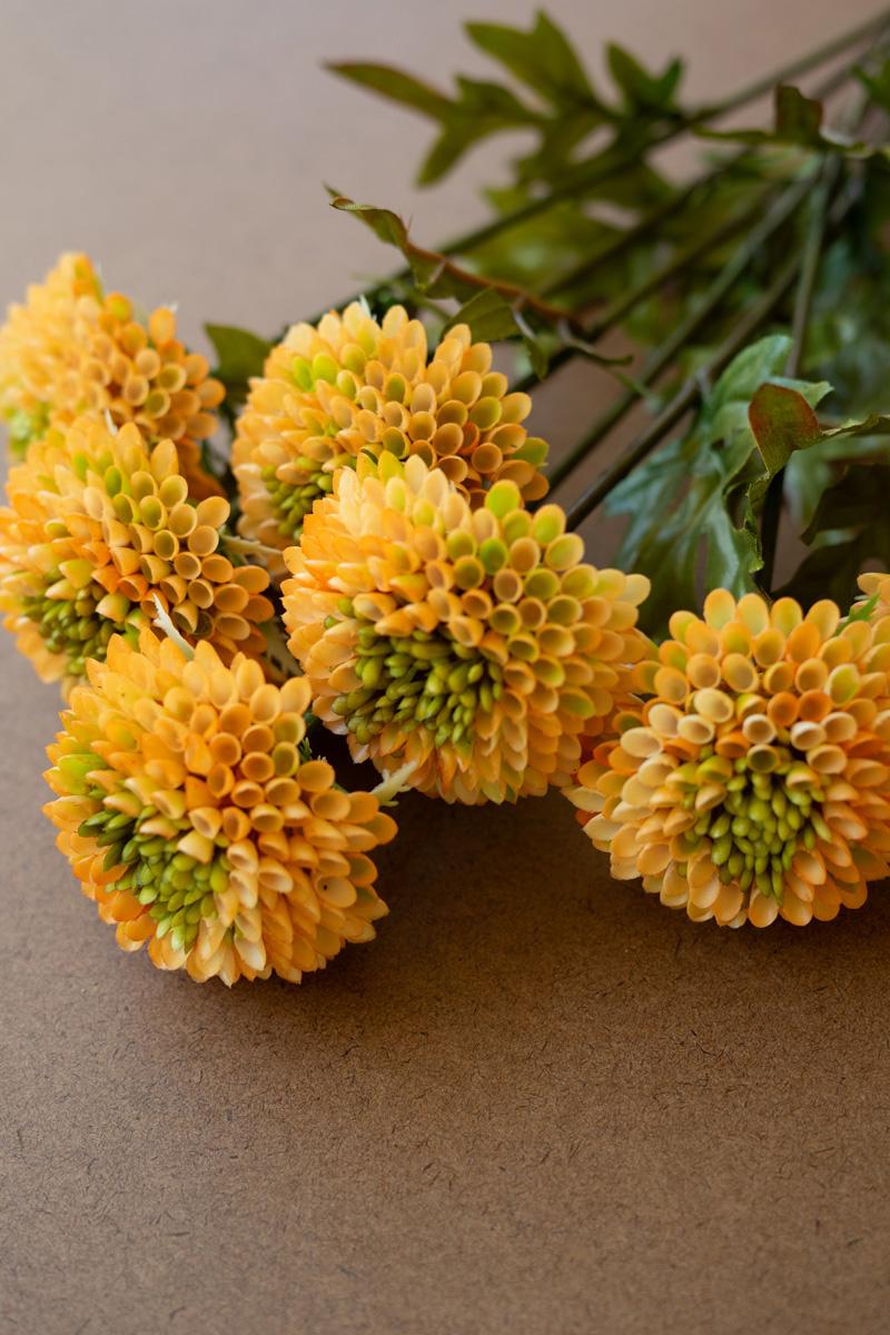 Bundle Of Seven Artificial Dalhias – Yellow