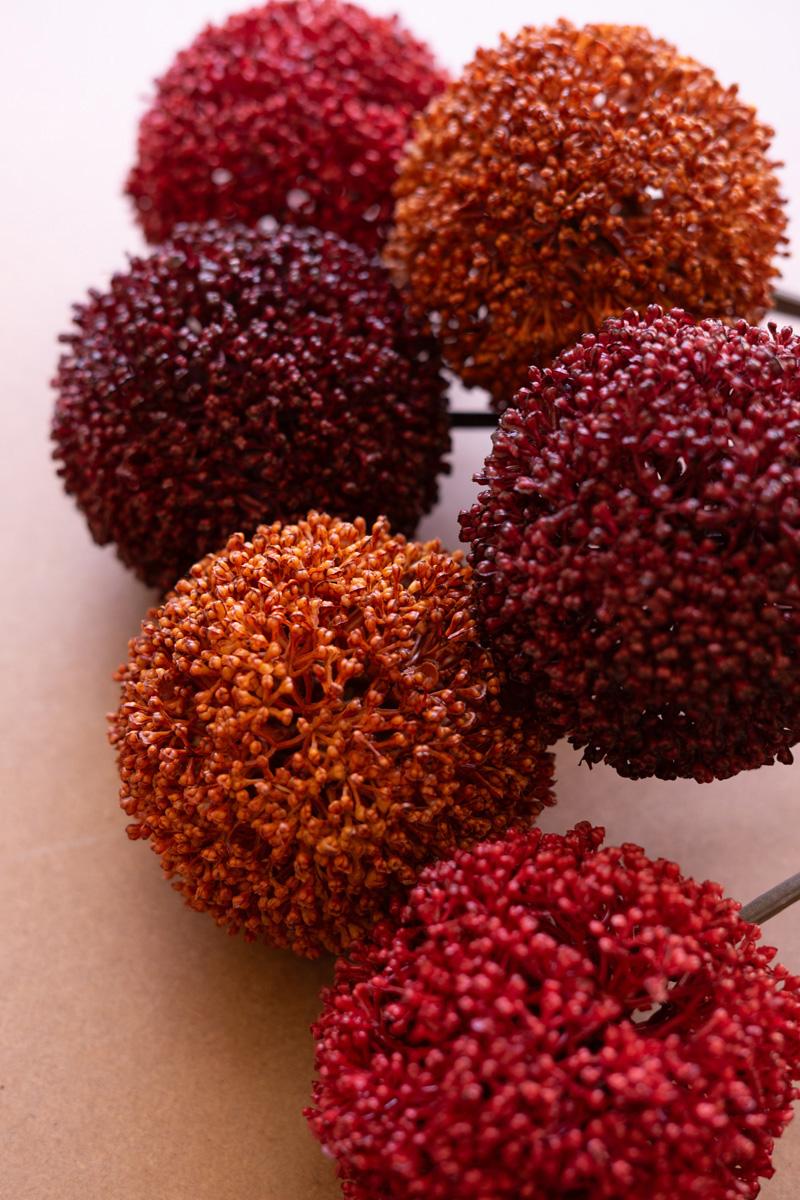 Box of 2 — Artificial Set of 6 Allium Ball Stems