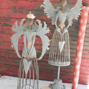 Metal Christmas Angels, Gray