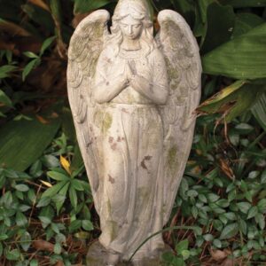 Faux Concrete Angel Yard Art, Gray