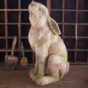 Faux Concrete Rabbit – Head Up, Gray
