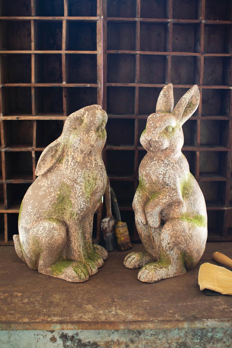 Faux Concrete Rabbit – Head Up, Gray