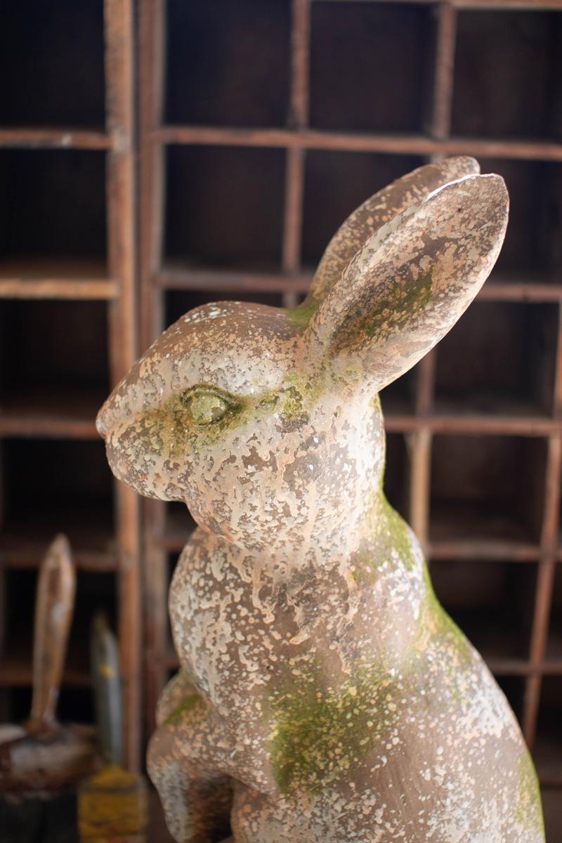 Faux Concrete Rabbit – Head Forward, Gray
