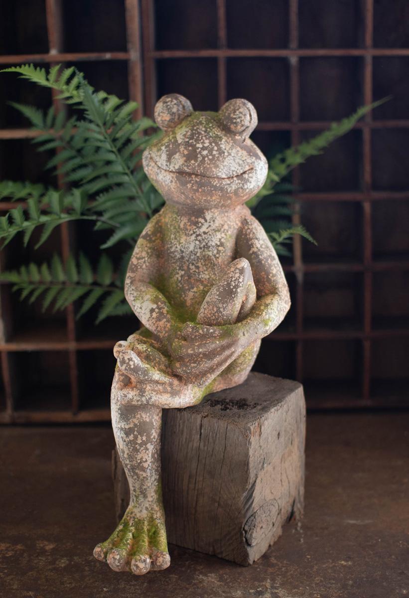 Faux Concrete Frog – Small, Gray