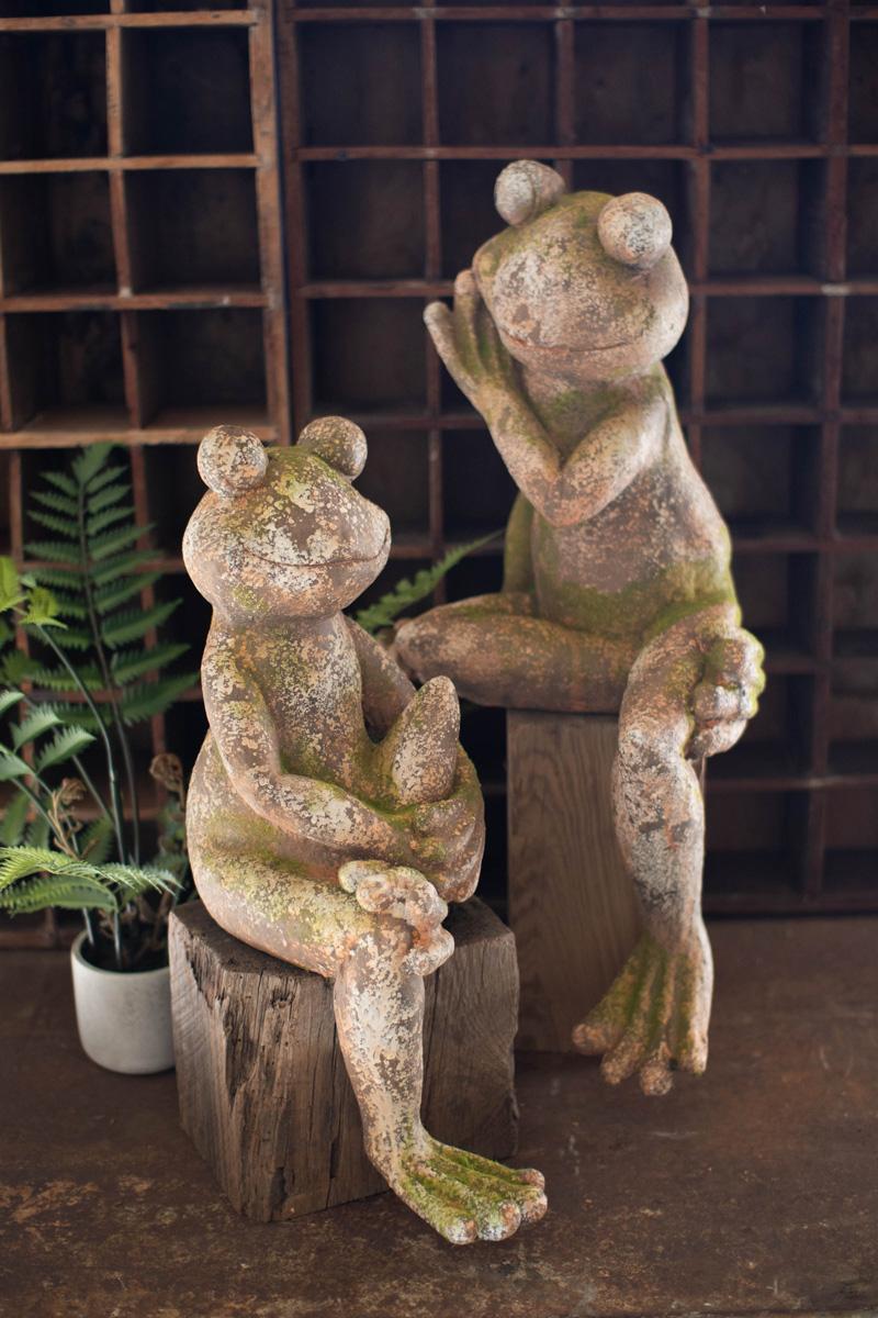 Faux Concrete Frog – Small, Gray