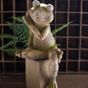 Faux Concrete Frog – Large, Gray