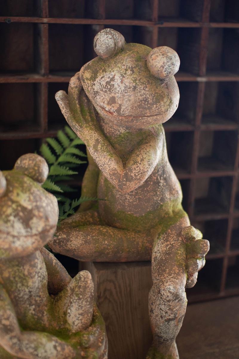 Faux Concrete Frog – Large, Gray