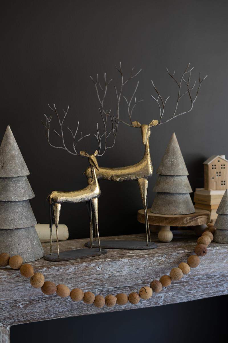 Antique Gold Metal Christmas Deer