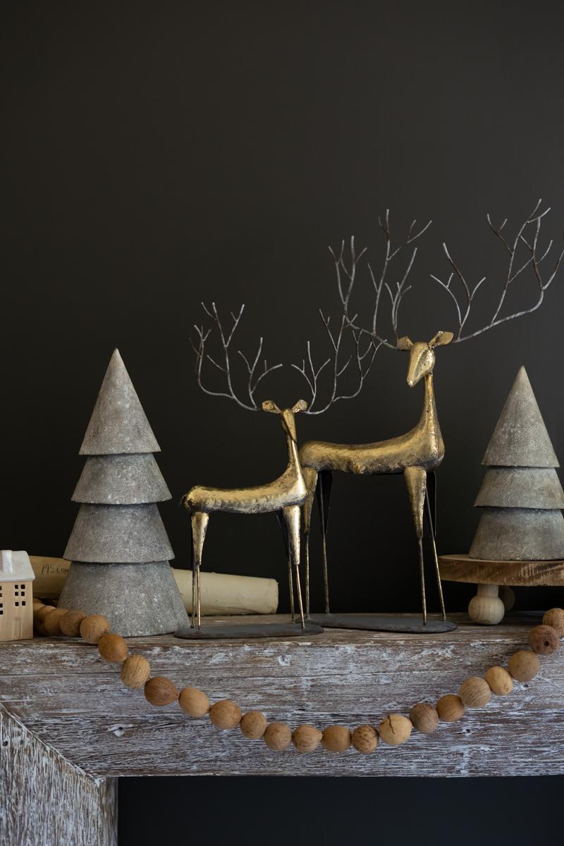 Antique Gold Metal Christmas Deer