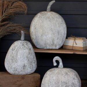 Rustic Metal Pumpkins, Grey